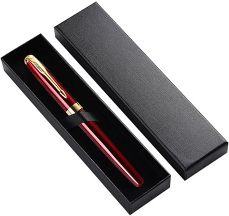 Personalised Pens, Personalised Laser Engraved Stainless Steel Fountain Pen with Engraved, Customized Pen Gift, Engraved with Your Name (Red)