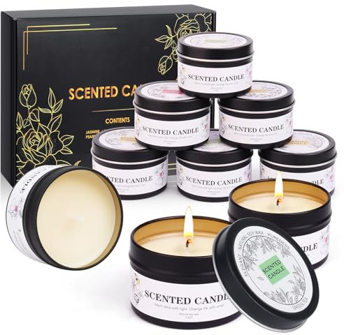 Duftkerzen Geschenkset, 9 Stück Duftkerzen Set, Weihnachten Kleine Geschenke Für Frauen Männer, Sojawachs Aromatherapie Kerzen Duft Set Duftkerzen Im Glas Weihnachtsgeschenke