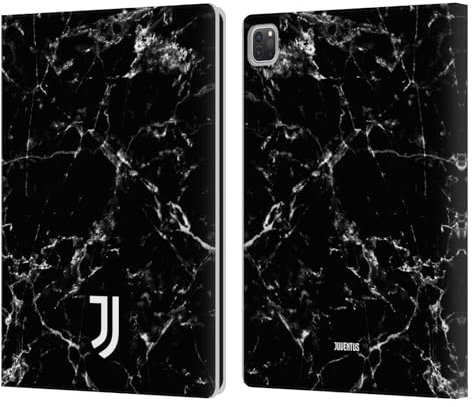 Head Case Designs Licenza Ufficiale Juventus Football Club Nero 2 Marmoreo Custodia Portafoglio in Pelle Compatibile con Apple iPad PRO 13 M4 2024