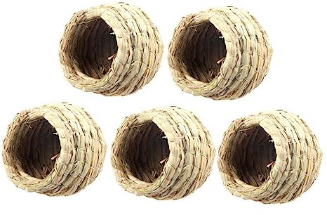 Milisten Bird Nest Straw Craft Breeding Box Set of 5 Attractive Home Decor for Birds