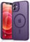 Magnetic Case for iPhone 12 6.1-Inch Compatible with MagSafe, Translucent Matte Back Slim Shockproof Phone Cover for iPhone 12 (Purple, iPhone 12)