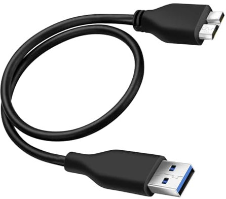 DevTech 45CM USB 3.0 Cable A to Micro B high Speed Upto 4.8 Gbps Data Transfer Cable for Portable External Hard Drive - Black