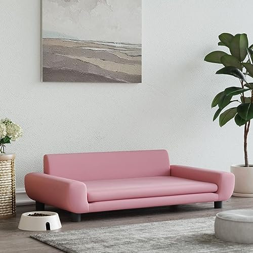 Hovothy Hundebett Bequeme Haustierbett Hundecouch Welpenbett Samt Haustiersofa Schlafplatz für Hunde als Auch Katzen Geeignet Wasserabweisend und Langlebig Rosa 100x54x33 cm