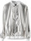 Blouson bomber en métal pour homme - Veste brillante - Pour fête, danse, discothèque - Décontractée - Veste légère - Coupe-vent léger - Costume de carnaval, argenté, 3XL
