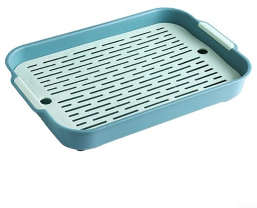 Bandeja de arena de plástico para gatos, espacio extra grande de 36,5 x 24,5 x 4,9 cm, caja de arena para gatos fácil de limpiar, grande para animales pequeños (B)