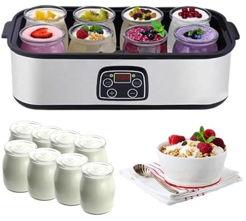 Automatic Yogurt Maker Machine, 1400ml Multi-function Yogurt Jar, With 8 Jars, Electric Yogurt Maker Machine, Adjustable Temperature & Time Control, Easy Cleaning Yoghurt Maker Gift