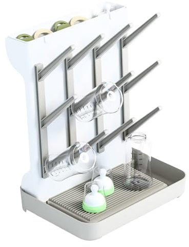 Siuwddee Trockenständer Babyflaschen Trockengestell Mit Abnehmbarer Abtropfschale Abtropfgestell Für Babyflaschen Vertical Baby Bottle Drying Rack, Space Saving Countertops Drying Rack Baby Accessory