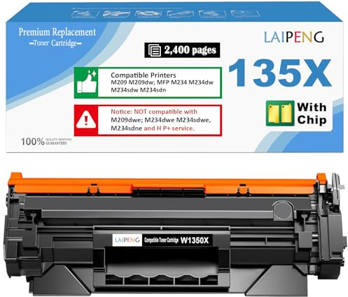 LAIPENG Kompatibel 135X W1350X (135A W1350A) Tonerkartusche [MIT CHIP] 2400 Seiten für HP LaserJet M207dw M209 M209d M209dw M234 M234d M234dw M234sdw M234sdn M235sdw Drucker (Schwarz x 1)