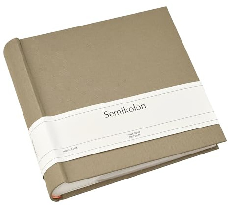 Semikolon 374265 Fotoalbum Classic für 200 Fotos im Format 10 x 15 cm, Einsteckalbum mit Buchleinenbezug, fango, beige