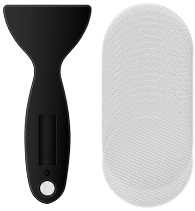 Pevlkawr 24 Pegatinas Antideslizantes para Bañera 8 X 8 Cm Bandas De Seguridad para Ducha con Raspador Redondas para Baño Cocina Inodoro,Transparente