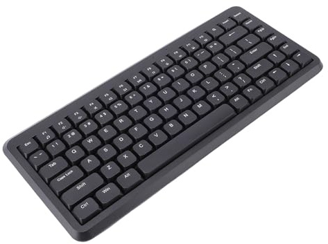Bewinner Clavier sans Fil 2,4 G, 84 Touches, Clavier Compact et Silencieux avec Interrupteur à Ciseaux pour Ordinateur de Bureau, Ordinateur Portable, 12 Touches Multimédia, Veille (Black)