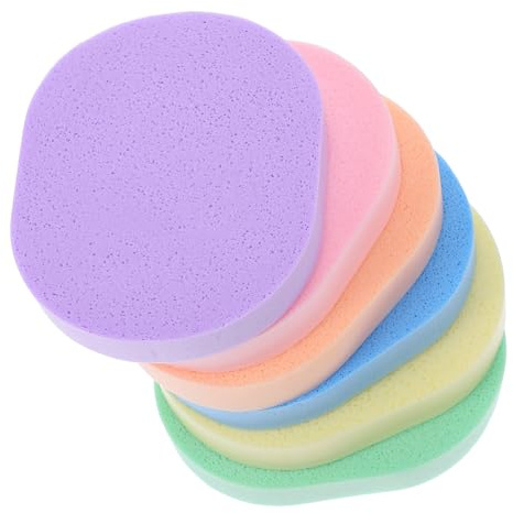 ibasenice 6 Stück Gesichtspeeling Pads aus Weichem Wiederverwendbarem Material Kompakte Make Up Entferner Schwämme für Sanfte Gesichtsreinigung und Nachhaltige Anwendung für Reisen