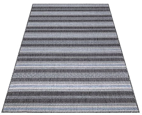 KADIMA DESIGN Küchenteppich Retro Vintage-Optik Wetterfest Langlebig Waschbar Belastbar Strapazierfähig Schwarz 120x170 cm Balkon Küche Oeko-TEX Zertifiziert | Como