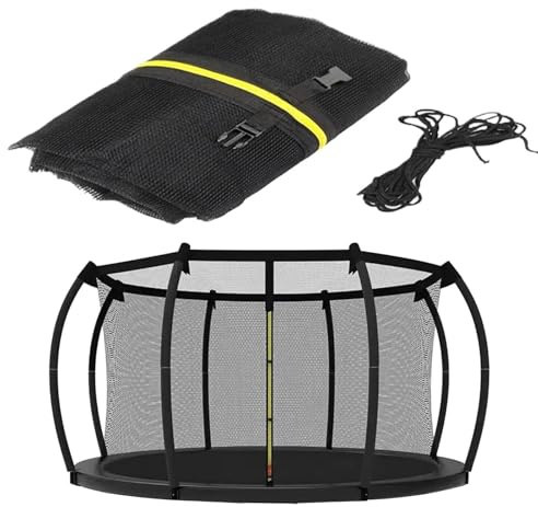 Trampolin Sicherheitsnetz 305 cm (10ft), Ersatznetz Innenliegend für 8 Stangen, UV-Beständiges & Reißfestes Schutznetz aus Nylon, Trampolin Zubehör für Maximale Sicherheit, Ohne Stangen