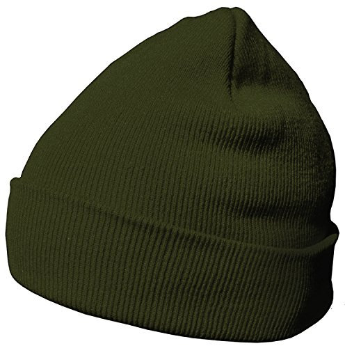 DonDon Mütze Herren Mütze Damen Wintermütze Beanie klassisches Design Olive