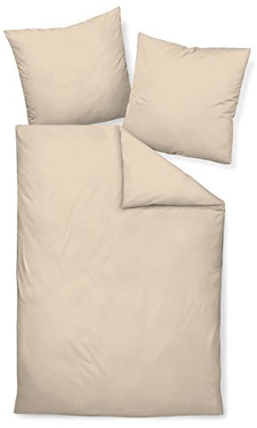 Janine Mako Satin Bettwäsche Uni Colors 200 x 200 cm Sand