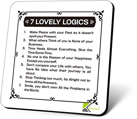 CS891 7 Lovely Logics Funny Coffee Tea Drink Gift Glossy MDF Positive Affirmation Wooden Coaster | Motivational Quote | Gifts for Women, Men, Friend | Motivational Quote Gifts for Women Men Friend