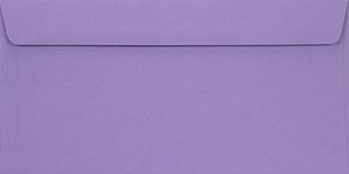 Netuno 500 Umschläge Violett DIN Lang 110x 220 mm 90g Burano Violet Briefumschläge DL ohne Fenster für Grußkarten Einladungs-Karten Hochzeitskarten schöne Umschläge farbig Briefkuverts hochwertig