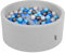 KiddyMoon Piscine À Balles pour Bébé Rond 90X40cm/300 Balles 7Cm Fosses À Boules Jouet Enfant, Gris Clair:Perle/Bleu/Babyblue/Transparent/Argent