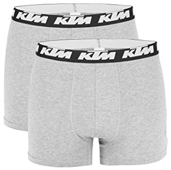 KTM by Freegun Boxershorts für Herren Unterwäsche Pant Men´s Boxer 2 er Pack, Farbe:Light Grey 3400, Bekleidungsgröße:L