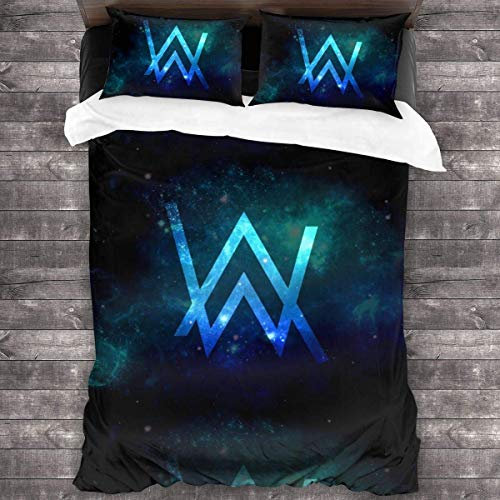 Knncch Alan Walker DJ Bettwäsche, 3D Bettwäsche Tröster Quilt Set 3-teiliges Bettwäscheset Bettbezug Set mit 2 Kissenbezügen