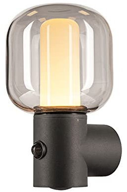 SLV Wandaufbauleuchte OVALISK WL Sensor / Beleuchtung für Wände, Wege, Eingänge, LED Spot außen, Aufbau-Leuchte Outdoor, Gartenlampe / IP65 9.6W 600lm anthrazit, 1004679