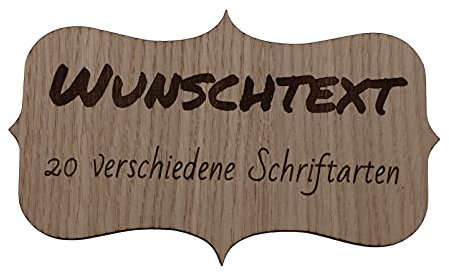 Wunschtext Schild Hinweisschild Shabby Chic Personalisiert Deko Eiche ca 15 x 9 cm Türschild Wanddeko Wandbild mit Klebepunkten…