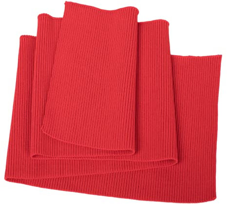 TinaKim Tejido de Punto Acanalado para Costura - Material para Puños, Cinturillas y Escotes de Suéter o Chaqueta (Rojo, 90x16 cm)