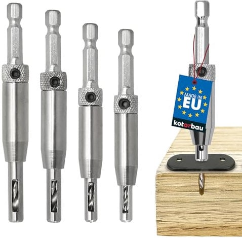 KOTARBAU® HSS Scharnierbohrer Stück für präzise Positionierung zur Bearbeitung von Möbeln Set 4