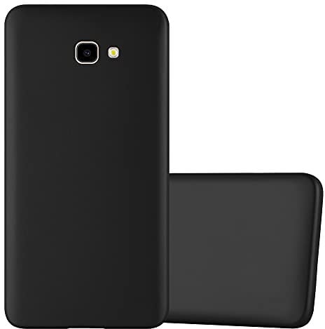 Cadorabo Hülle kompatibel mit Samsung Galaxy J4 Plus Schutzhülle TPU Silikon Case Metallic Design Slim Kratzfest Weiche Gummi mit Rundumschutz Case Hülle für Galaxy J4 Plus in Schwarz