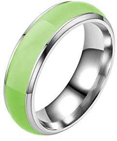 PAURO Unisex Edelstahl Leuchtend glänzend fluoreszierender Ring Ewige Aussage Knöchelringe für die Hochzeit