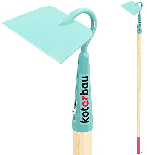KOTARBAU® Azada de metal 143mm, Azada binadora para jardinería, Azada para mullir, airear y desherbar, Herramientas de jardín para tierra, Azada con mango largo para escardar, quitar las malas hierbas