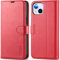 TUCCH Case for iPhone 14 Plus (6.7) 2022 5G, Magnetic Closure PU Leather Shockproof TPU Wallet Cover with [RFID Blocking Protection][Card Holder][Viewing Stand] Compatible with iPhone 14 Plus, Red