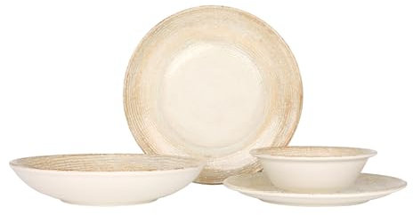 Bonna Patera Dinnerware Set - 24 Pieces - Porcelain - Marble Pattern - Microwave, Oven, & Dishwasher Safe
