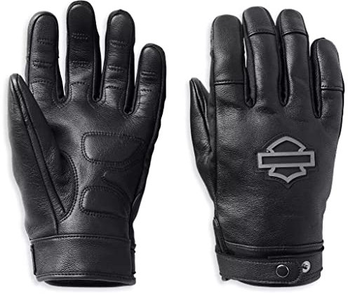HARLEY-DAVIDSON Herren Motorrad-Handschuhe Metropolitan mit Touchscreen Handyhandschuhe Biker Schutz Leder-Handschuhe, Schwarz, XL