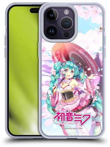 Head Case Designs Licenciado Oficialmente Hatsune Miku Sakura Gráficos Caso Funda de Gel Suave Compatible con Apple iPhone 14 Pro MAX