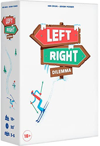 Left Right Dilemma Partyspiel,lustiges Spiel für Spieleabend,kooperatives Brettspiel,Gesellschaftsspiel für Erwachsene,ab 18 Jahren,durchschnittliche Spielzeit 30 Minuten,hergestellt von Cojones