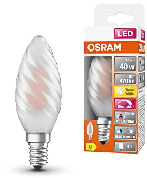 OSRAM Superstar dimmbare LED-Lampe mit besonders hoher Farbwiedergabe (CRI90) für E14-Sockel, mattes Glas ,Warmweiß (2700K), 470 Lumen, Ersatz für herkömmliche 40W-Leuchtmittel, dimmbar, 1-er Pack