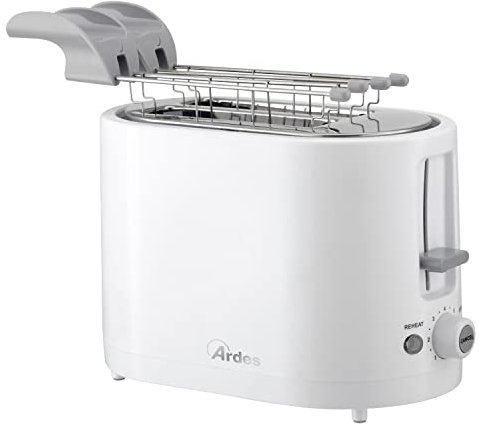 ARDES - ARTOAST01 TOSTO SLEEK PLUS Toaster mit Toastzange für gefüllte Toasts - 2 Timer für 7 Toasts - Toaster mit 4 extra Scheiben + abnehmbarer Krümelschublade und Kabelaufwicklung