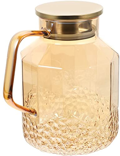 Kichvoe Jarra De Vidrio para Agua De Dispensador De Bebidas con Infusor y Tapa para Cocina y Refrigeración De Líquidos