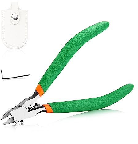 SPEEDWOX Tronchese a lama singola per modellismo Taglierina laterale appuntita affilata con bordo singolo ultra sottile e copertura in pelle Modelli in plastica Tronchese per riparazione e fissaggio