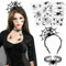 Serre-tête d'araignée pour costumes d'Halloween, bandeau d'araignée avec effet scintillant, tatouages temporaires pour Halloween, costume de carnaval, accessoire de fête