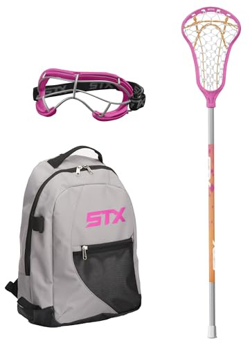 STX Exult Rise Girl's Lacrosse Starter Set with Stick, Goggles & Backpack, Pink