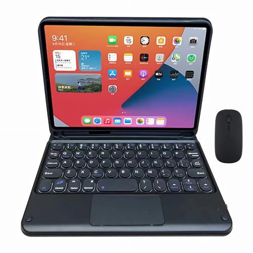 GUPENAA Étui Clavier pour Samsung Galaxy Tab S9 Ultra 14.6'' 2023 (SM-X910/X916B) avec Touchpad, Clavier Bluetooth Magnétique Détachable, Housse de Béquille Arrière en TPU Souple avec Souris,Noir