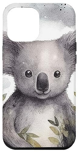 Koala Blumen Aquarell Pflanzen Hülle für iPhone 12 Pro Max