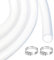 sourcing map 10ft Clear Silicone Rubber Tubing 19mm x 25.4mm Plastic Tube Flexible Air Hose for Brewing, Wine Making, Pump Siphon, 3/4 ID 1 OD, with 2pcs Clamps