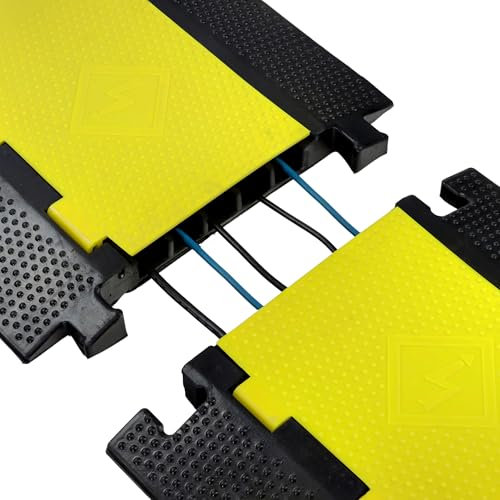 5 Channel External Cable Guards - Floor Cable Protector - Wire Cover - Cable Management Solution - Cable Channel to Protect Wires & Prevent Cable Trips - 900 x 500 x 50mm