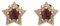 Ohrstecker Kupfer, Ohrstecker Rot Sternförmiger Zirkonia Ohrringe Damen 12 x 12 mm