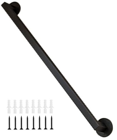 Handrail for Stairs, 1m 1.2m 1.5m 1.8m 2m 2.5m 3m 3.3m 3.6m 4m 4.2m Black Stair Banister Rail, Wall Mounted Staircase Handrail with Fittings(14ft/420cm)