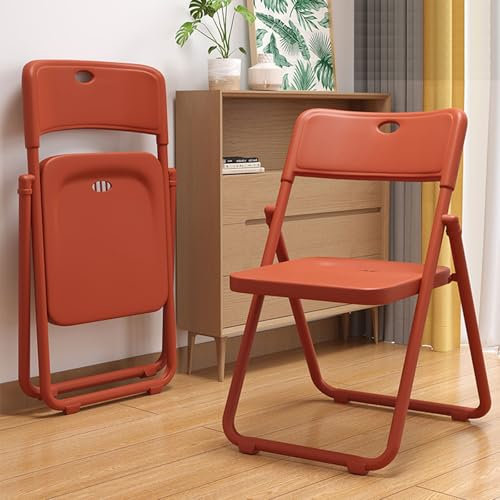 Klappstuhl 2er Set,stühle Klappbar Esszimmer Gartenstuhl Klappbar,Metallgestell Aus Stahl,Geeignet for Partys, Hochzeiten, Picknicks,Campingstühle,Drinnen Und Draußen(Orange)